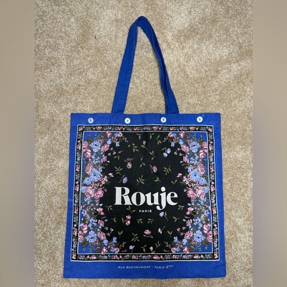 Rouje Paris Canvas Floral Print Tote, New Without Tag - Picture 6 of 11